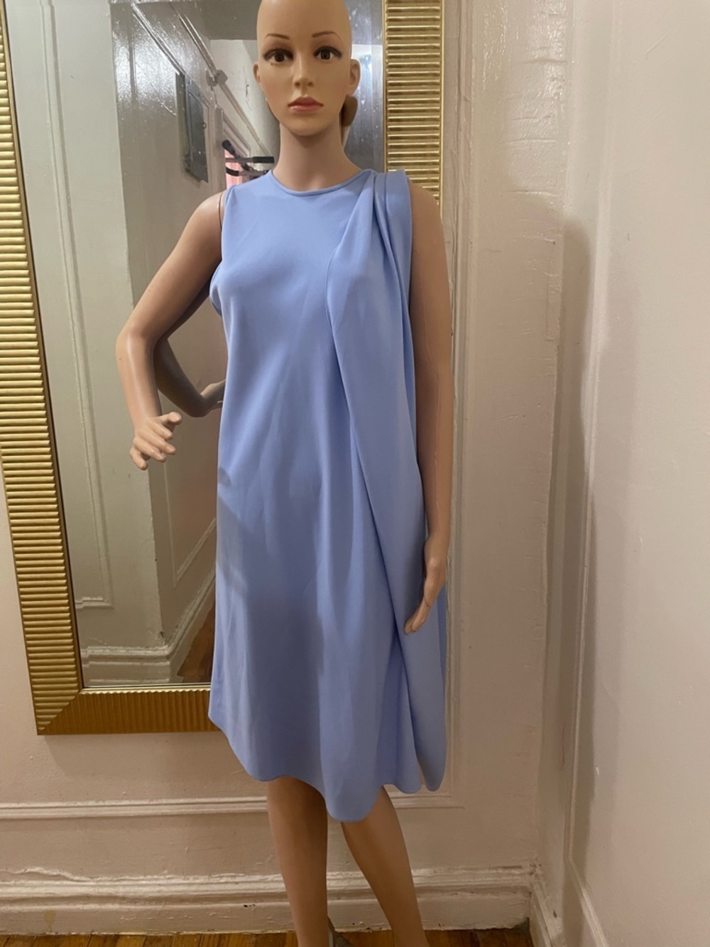 Jack Rogers Light Blue Draped Midi Dress